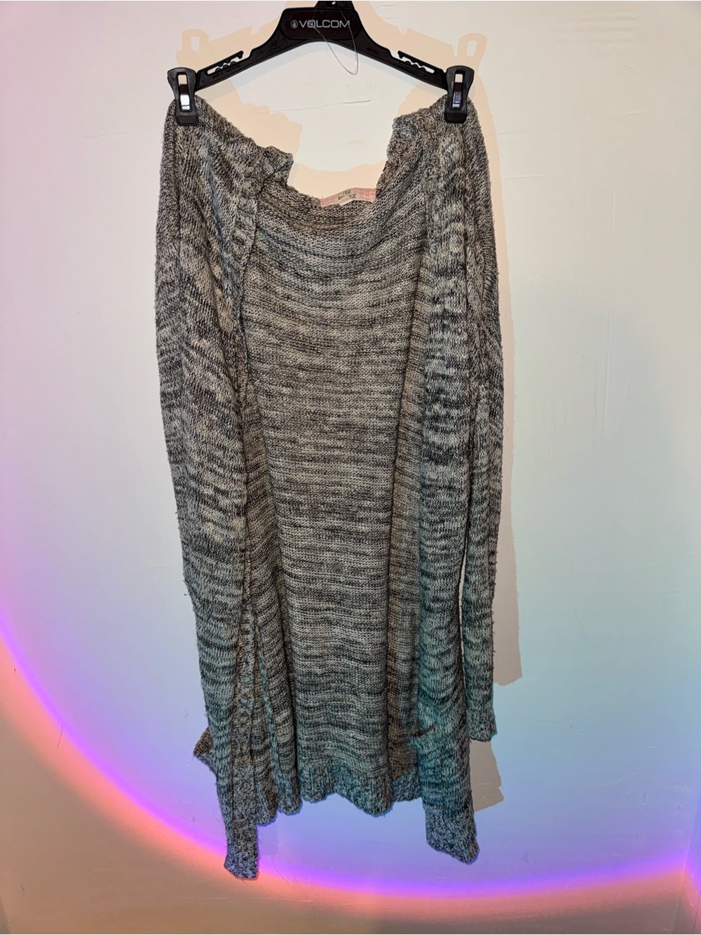 Pink Republic Gray Sweater with Pink Patterned Label